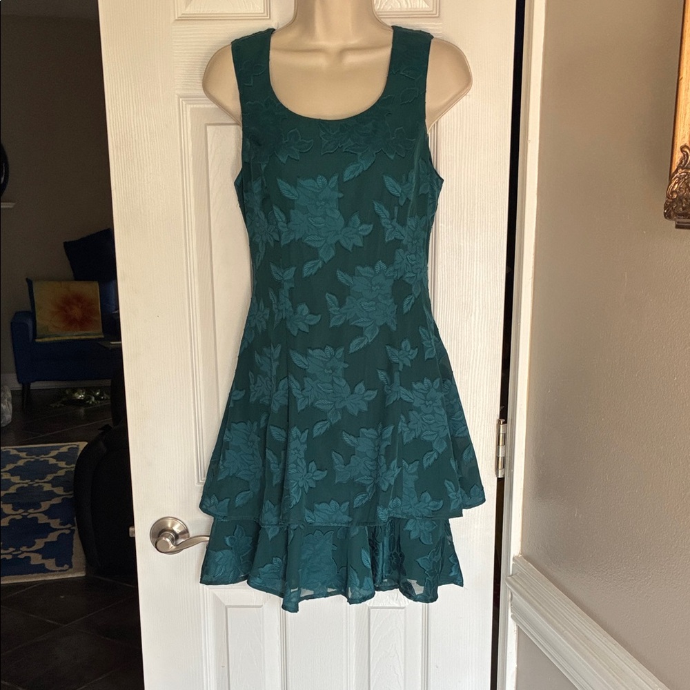 All that Jazz Teal Floral Mini Dress